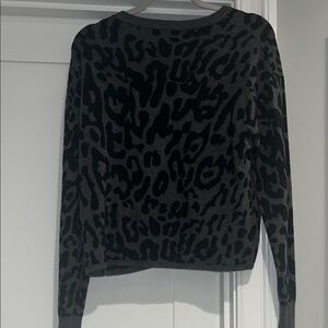 John + Jenn Black and Gray Animal Print Sweater